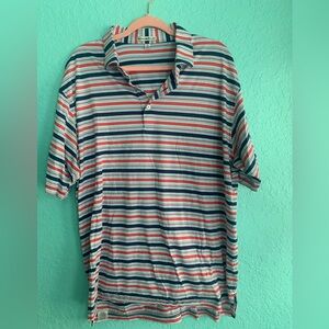 Peter Millar Striped Polo in Navy, red  & White cotton XL men’s America golf